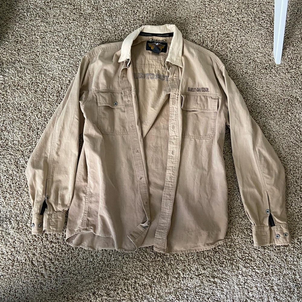 Harley Davidson tan button jacket